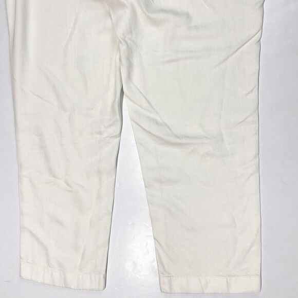 J Crew Seaside Crop Pants Sz 12 Hi-Rise Lyocell Off White Casual Ankle Crop NEW - Picture 10 of 11
